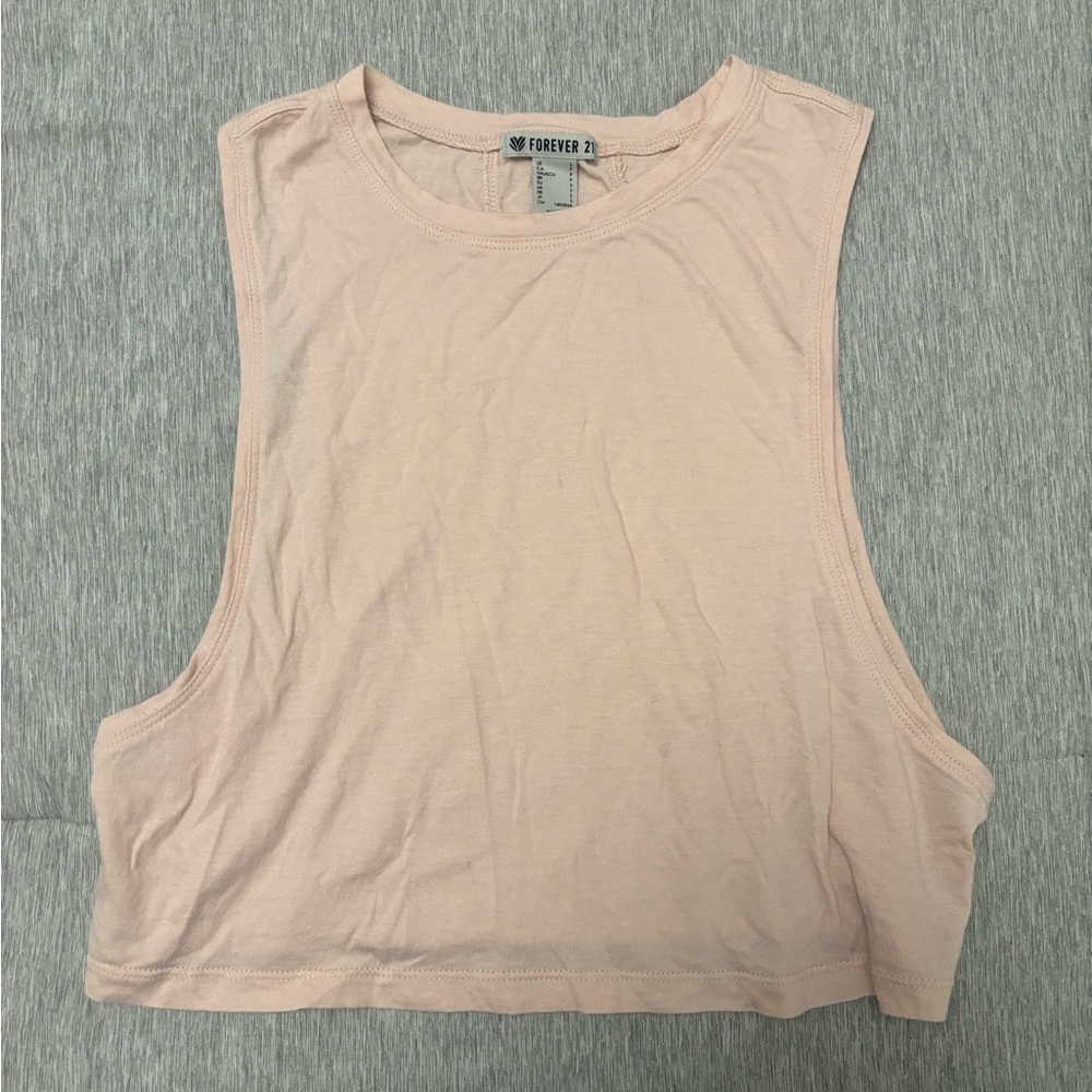 Pink Sleeveless Workout Crop Top